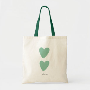 Benutzerdefinierte Seafoam-Grüne Herz-Tasche  Tragetasche