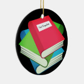 Benutzerdefinierte Seite der Bücher Emoji Keramik Ornament (Rechts)