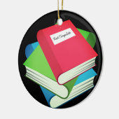 Benutzerdefinierte Seite der Bücher Emoji Keramik Ornament (Links)