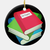 Benutzerdefinierte Seite der Bücher Emoji Keramik Ornament (Hinten)