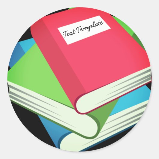 Benutzerdefinierte Seite der Bücher Emoji Runder Aufkleber (Vorderseite)