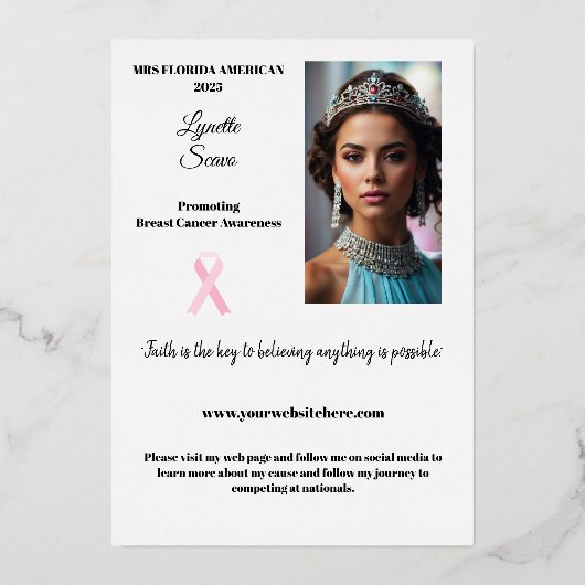 Benutzerdefinierte Seiten-Autogrammkarten | Elegan Folieneinladung (Rückseite)