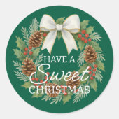 Benutzerdefinierte selbstgemachte Weihnachtsplätzc Runder Aufkleber (Vorderseite)
