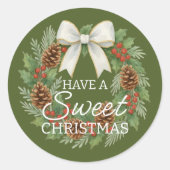 Benutzerdefinierte selbstgemachte Weihnachtsplätzc Runder Aufkleber (Vorderseite)