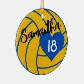 Benutzerdefinierte Senior-Volleyball-Spielernummer Keramik Ornament (Rechts)