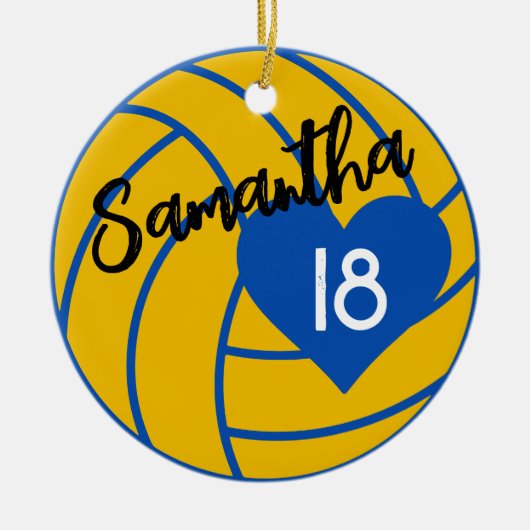 Benutzerdefinierte Senior-Volleyball-Spielernummer Keramik Ornament (Vorne)