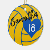 Benutzerdefinierte Senior-Volleyball-Spielernummer Keramik Ornament (Links)