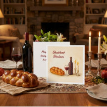 Benutzerdefinierte Shabbat Shalom Quadratkarte mit
