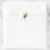 Benutzerdefinierte Shirts: Happy Bee Shirts Runder Aufkleber (Tasche)