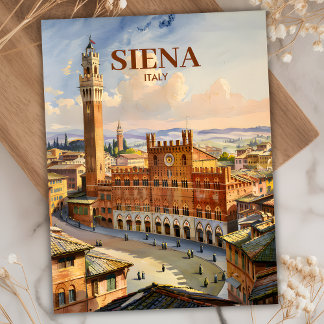 Benutzerdefinierte Siena Italien Reise Vintage Pia Postkarte