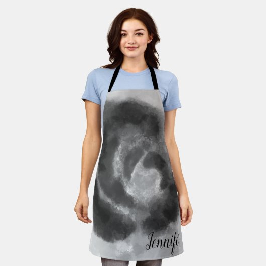 Benutzerdefinierte Signatur Schwarz und Weiß Wasse Schürze (Getragen)