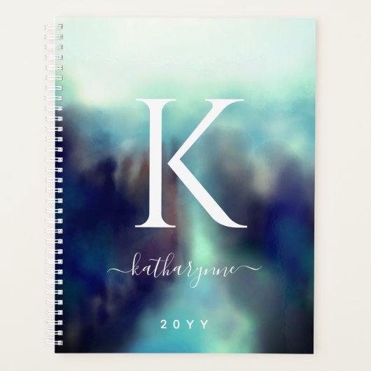 Benutzerdefinierte Signatur Wasserfarbe Abstrakt M Planer (Vorderseite)