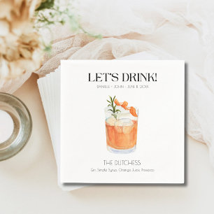 Benutzerdefinierte Signature Cocktail Hochzeitsser Serviette