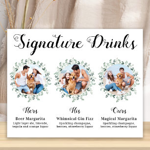 Benutzerdefinierte Signature-Drinks Elegante Hochz Poster