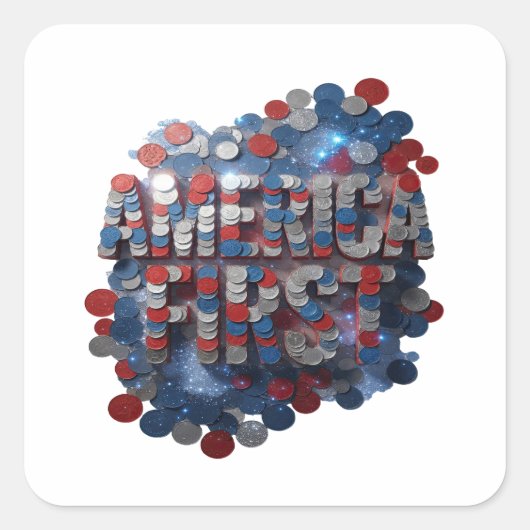 Benutzerdefinierte Silber AMERICA FIRST Aufkleber (Vorderseite)