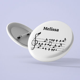 Benutzerdefinierte Singvogel-Violinenschlüssel-Kun Button