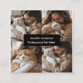 Benutzerdefinierte Sitter-Visitenkarte mit 4 Fotos Quadratische Visitenkarte (Vorderseite)