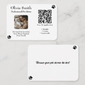 Benutzerdefinierte Sitter-Visitenkarte mit Foto &  Visitenkarte (Vorne/Hinten)