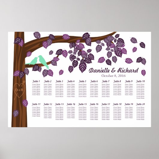 Benutzerdefinierte Sitzdiagramme im Herbst fallend Poster (Vorne)