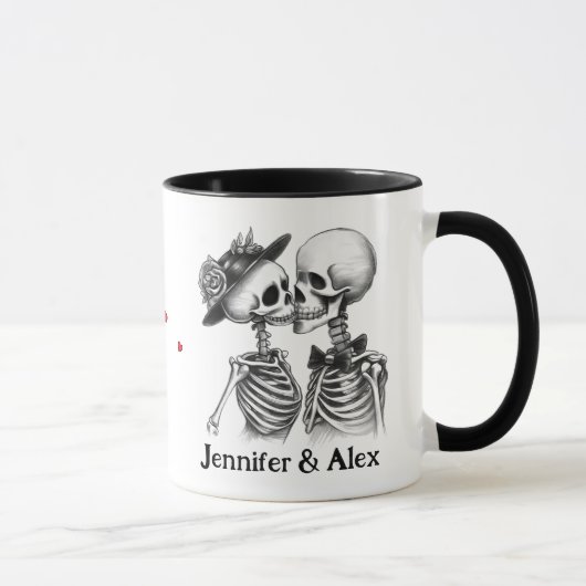 Benutzerdefinierte Skelettpaare Personalisiert Tasse (Rechts)