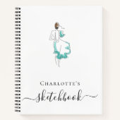 benutzerdefinierte Sketchbook-Grafiken Monogramm-T Notizblock (Vorderseite)