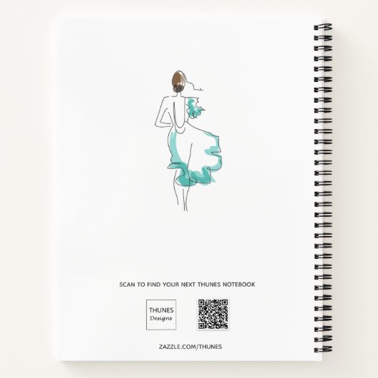 benutzerdefinierte Sketchbook-Grafiken Monogramm-T Notizblock (Rückseite)