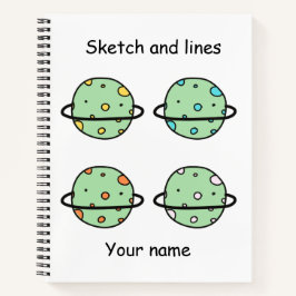 Benutzerdefinierte Skizze und Linien niedliche Uni Notizblock