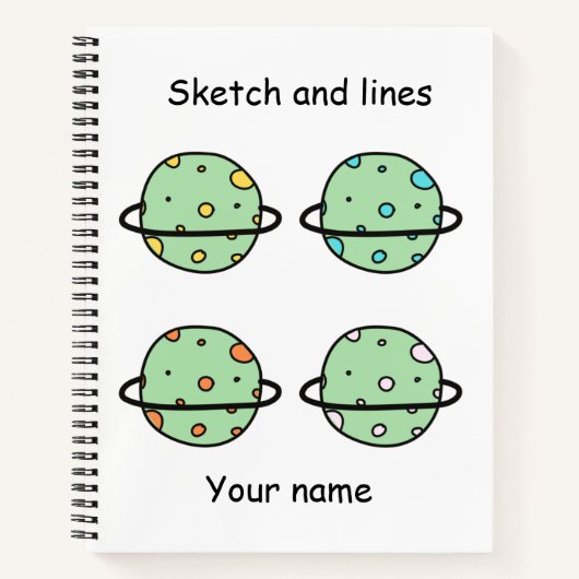 Benutzerdefinierte Skizze und Linien niedliche Uni Notizblock (Vorderseite)