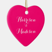 Benutzerdefinierte Skript Hot-Rosa Couple Name Hoc Keramik Ornament (Rechts)