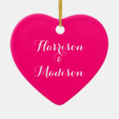 Benutzerdefinierte Skript Hot-Rosa Couple Name Hoc Keramik Ornament (Vorne)