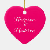 Benutzerdefinierte Skript Hot-Rosa Couple Name Hoc Keramik Ornament (Hinten)
