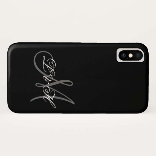 Benutzerdefinierte Skript-Monogramm-Initialen einf Case-Mate iPhone Hülle (Rückseite (Horizontal))