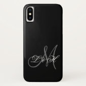Benutzerdefinierte Skript-Monogramm-Initialen einf Case-Mate iPhone Hülle (Rückseite)