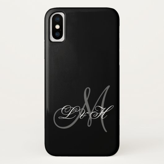 Benutzerdefinierte Skript-Monogramm-Initialen einf Case-Mate iPhone Hülle (Rückseite)