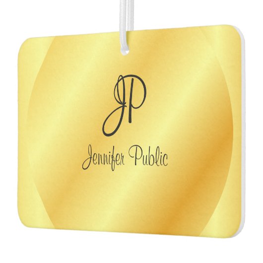 Benutzerdefinierte Skriptmonogramm-Imitate Gold-Vo Autolufterfrischer (Links)