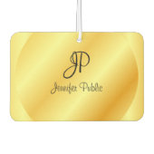 Benutzerdefinierte Skriptmonogramm-Imitate Gold-Vo Autolufterfrischer (Vorderseite)