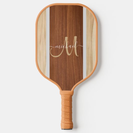 benutzerdefinierte Skriptname Kalligrafie Monogram Pickleball Schläger (Vorderseite)