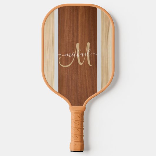 benutzerdefinierte Skriptname Kalligrafie Monogram Pickleball Schläger (Rückseite)
