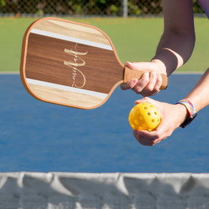 benutzerdefinierte Skriptname Kalligrafie Monogram Pickleball Schläger