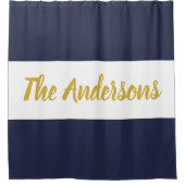 Benutzerdefinierte Skriptvorlage für Dunkelblau un Duschvorhang (Vorderseite)