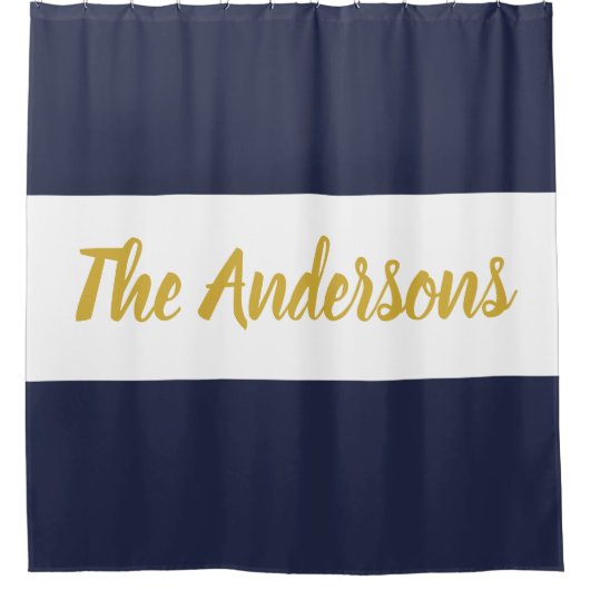Benutzerdefinierte Skriptvorlage für Dunkelblau un Duschvorhang (Vorderseite)