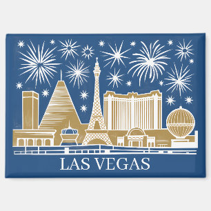 Benutzerdefinierte Skyline Las Vegas Strip Minimal Magnet