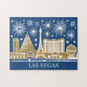 Benutzerdefinierte Skyline Las Vegas Strip Vintage Puzzle