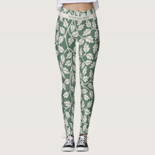 Benutzerdefinierte Smaragdgrüne Blume vor der Hoch Leggings