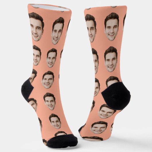 Benutzerdefinierte Socken mit Gesicht Personalisie (Gewinkelt)