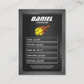 Benutzerdefinierte Softball-Handelskarte, Softball Telefonnummerkarte (Rückseite)