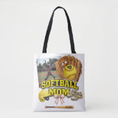 Benutzerdefinierte Softball-Mama-Fotocollage Tasche (Vorderseite)