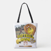 Benutzerdefinierte Softball-Mama-Fotocollage Tasche (Rückseite)