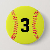 Benutzerdefinierte Softball Player Jersey-Nummer o Button (Vorderseite)