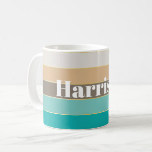 Benutzerdefinierte Sommerfarben-Farbblockstreifen Kaffeetasse
